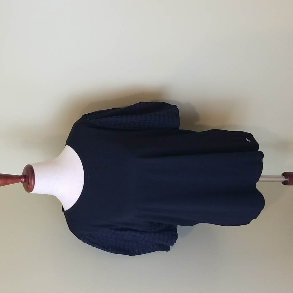Calvin Klein Black Shoet Sleeve Tip with Puff Sleeve Size Large